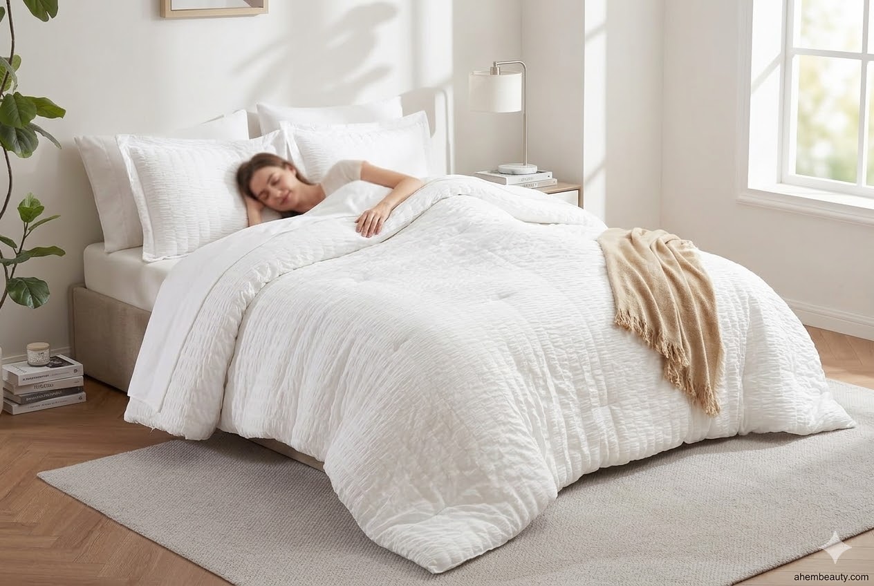 Best Comforters For Better Sleep, AI-generated editorial image for illustrative purposes.