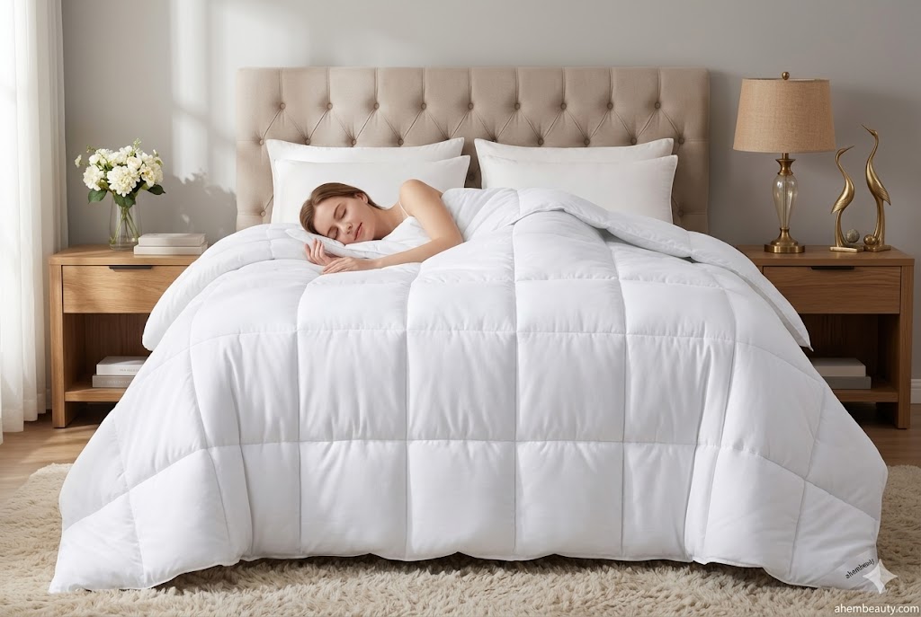 Best Comforters For Better Sleep, AI-generated editorial image for illustrative purposes.