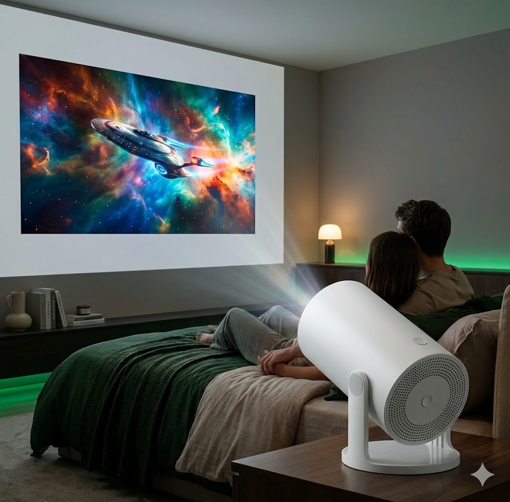 Best Mini Projectors For Bedroom Movies, AI-generated editorial image for illustrative purposes.