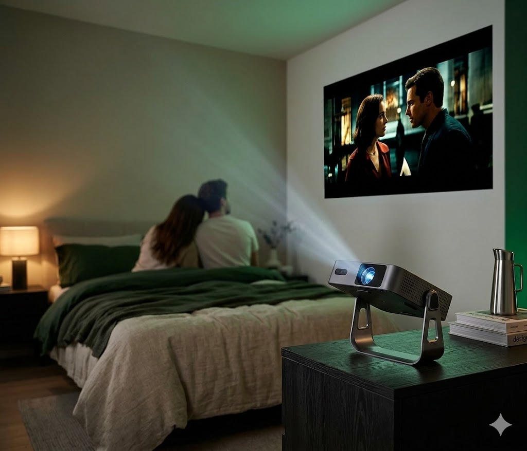 Best Mini Projectors For Bedroom Movies, AI-generated editorial image for illustrative purposes.