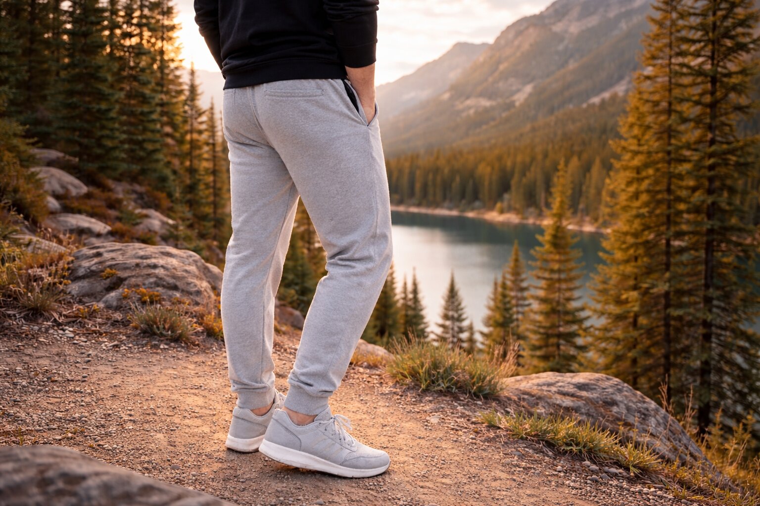 best sweatpants for men, AI-generated editorial image for illustrative purposes showing modern men's joggers for comfort fit durability and everyday casual wear
