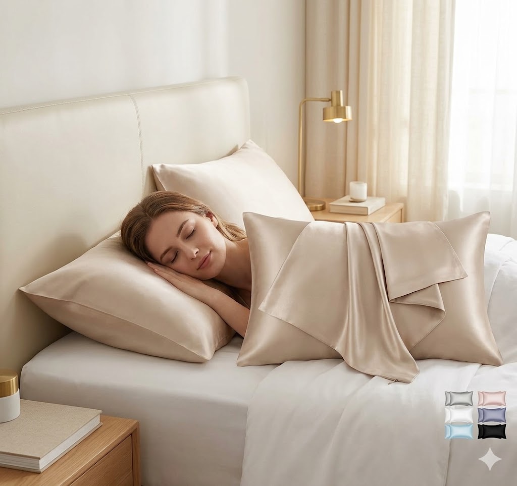 Best Silk Pillowcase Sets, AI-generated editorial image for illustrative purposes.