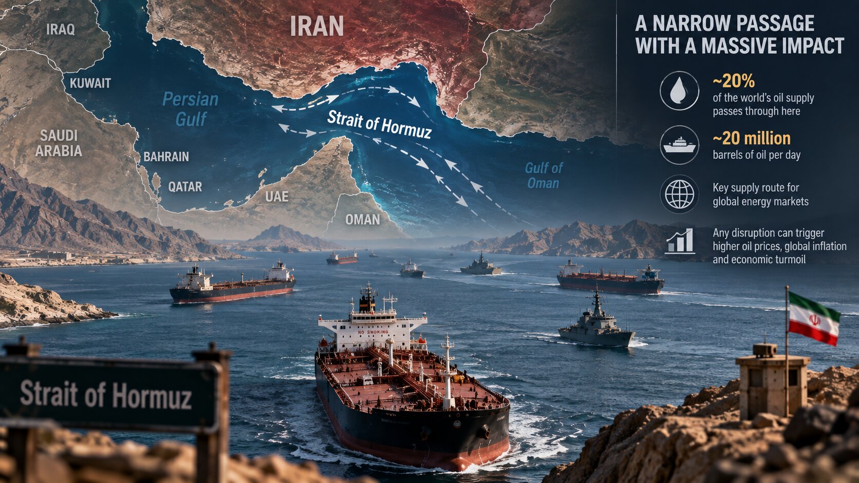 Strait of Hormuz global oil shipping pressure point