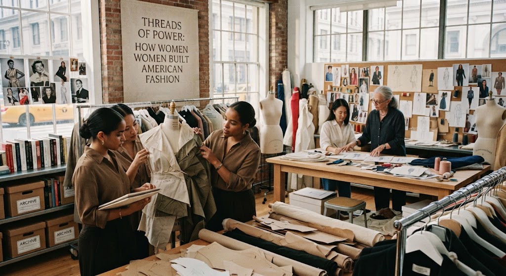Modern fashion business and design environment representing women entrepreneurs in the American fashion industry