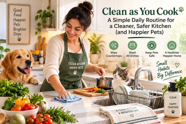 Daily Kitchen Cleaning Routine: Clean as You Cook and Keep Pets Safe